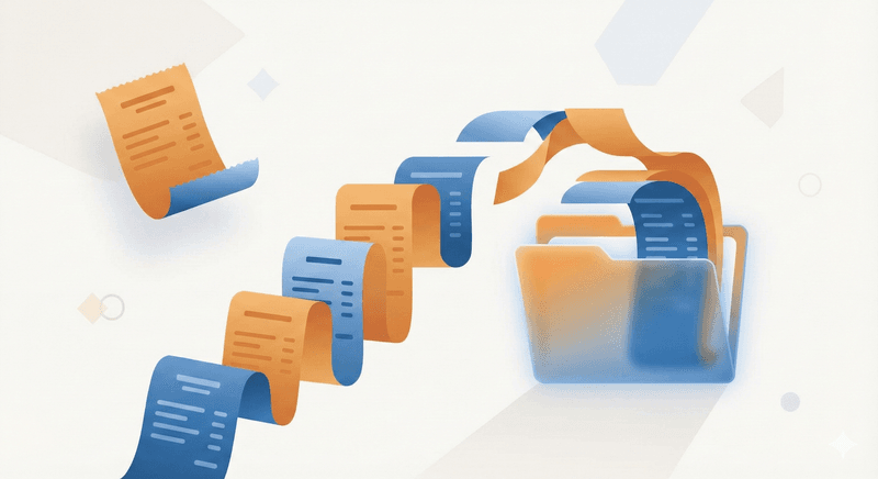 Receipts automatically organizing into folders